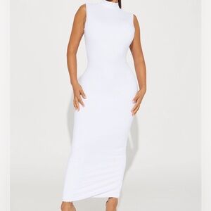 Midi Dress-White